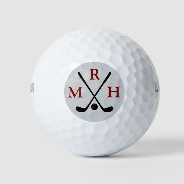 3-Initials or Short Three Letters Name Cool Golf Balls (Front)