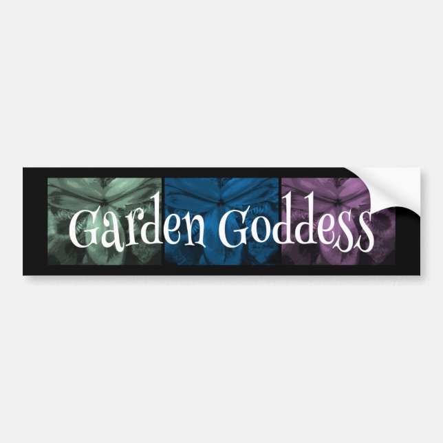 3 Irises: "Garden Goddess" Cool Forest2 colours Bumper Sticker (Front)