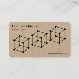 3 Isometric Cubes - Black on Kraft Business Card