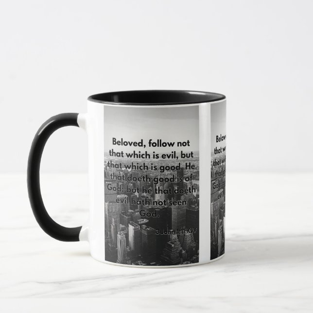 3 John 1:11 KJV Bible Scripture Pic Two-Tone Mug (Left)