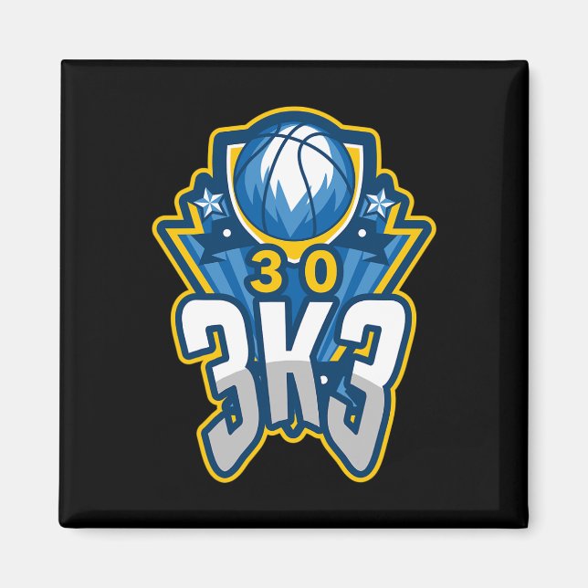 3 K 3 Point Basketball Record 3000 Three Pointers  Magnet (Front)