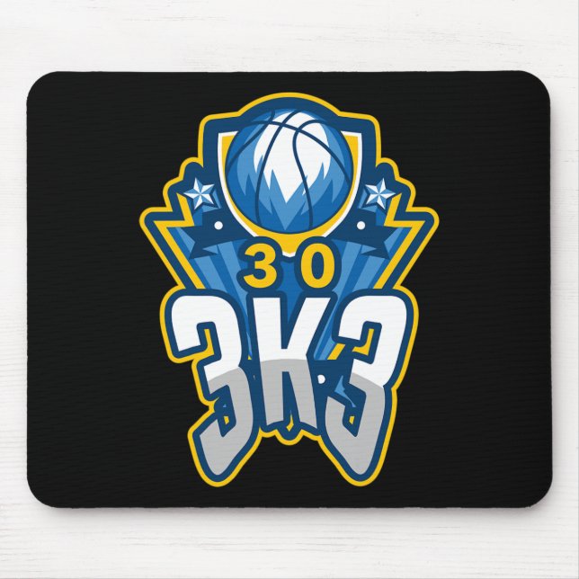 3 K 3 Point Basketball Record 3000 Three Pointers  Mouse Pad (Front)