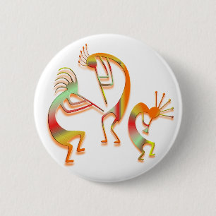 3 Kokopelli #51 6 Cm Round Badge