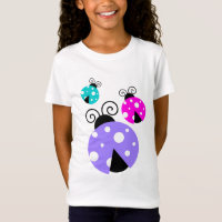3 Ladybugs in Purple Pink and Blue