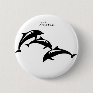 3 Leaping Porpoises Thunder_Cove 6 Cm Round Badge