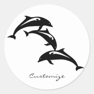 3 Leaping Porpoises Thunder_Cove Classic Round Sticker