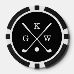 3-Letter Golf Clubs Monogram Poker Chips