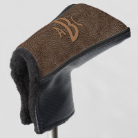 3 Letter Monogram Initial Beige Brown Leather Look