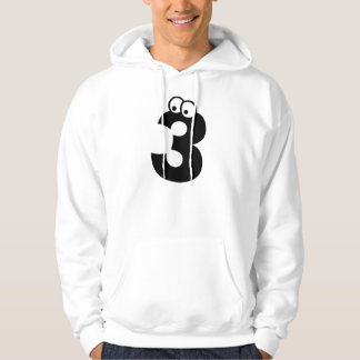 3, letter with eyeballs hoodie