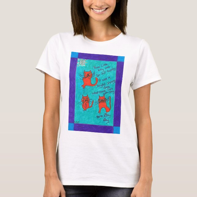 3 Little Kitty Kats Womens Tee (Front)