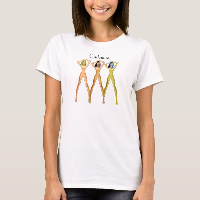 3 long-legged Ladies Standing Thunder_Cove  T-Shirt (Front)