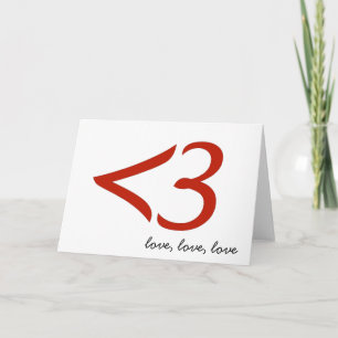 <3 = love (card) holiday card
