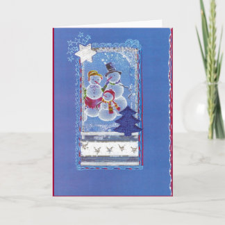 "3 Lustige Schneemänner, Weihnachts-Collage-Design Holiday Card