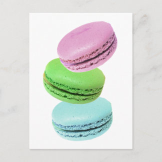 3 macarons postcard