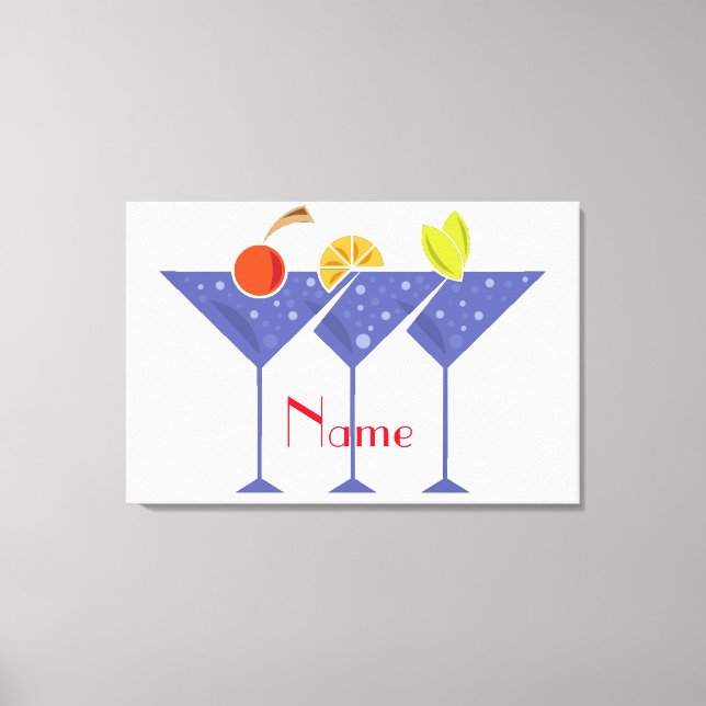 3 Martini Cocktails Thunder_Cove Canvas Print (Front)