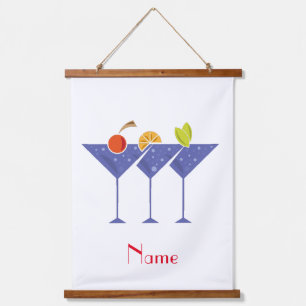 3 Martini Cocktails Thunder_Cove Hanging Tapestry