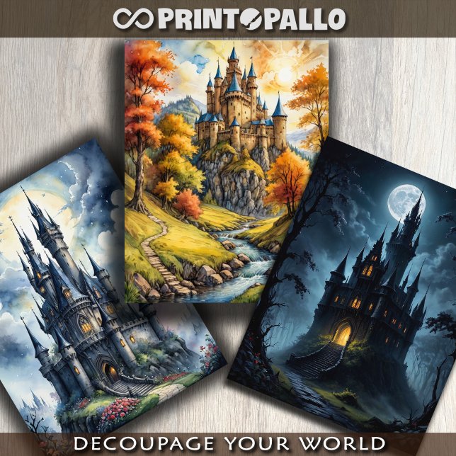 3 Mediaeval fantasy horror castles -  Wrapping Paper Sheet (Creator Uploaded)