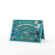 3-mendous Party Custom Folded Horizontal Invite