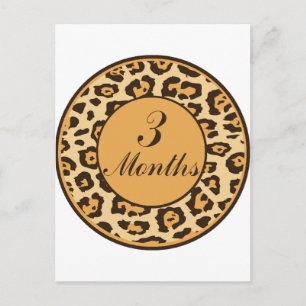 3 Months Animal Print Milestone Postcard