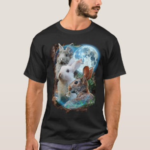 3 Moon Bunny Rabbit Graphic Animal T-Shirt