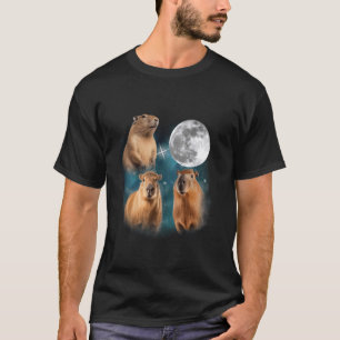 3 Moon Capybara Funny Capibara Rodent Animal Lover T-Shirt