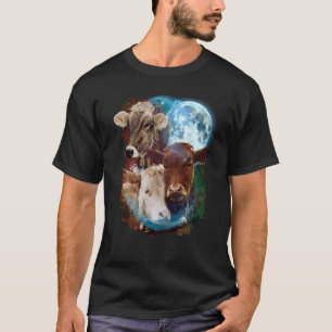 3 Moon Cow Livestock Cattle Animal T-Shirt