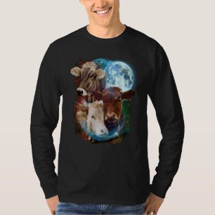 3 Moon Cow Livestock Cattle Animal T-Shirt