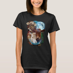 3 Moon Cow Livestock Cattle Animal T-Shirt