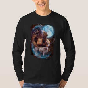 3 Moon Deer Animal Reindeer Graphic T-Shirt