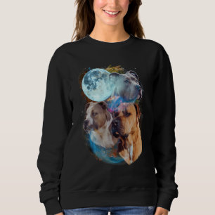 3 Moon Pitbull Dog Canine Puppy Graphic Pet Humor Sweatshirt