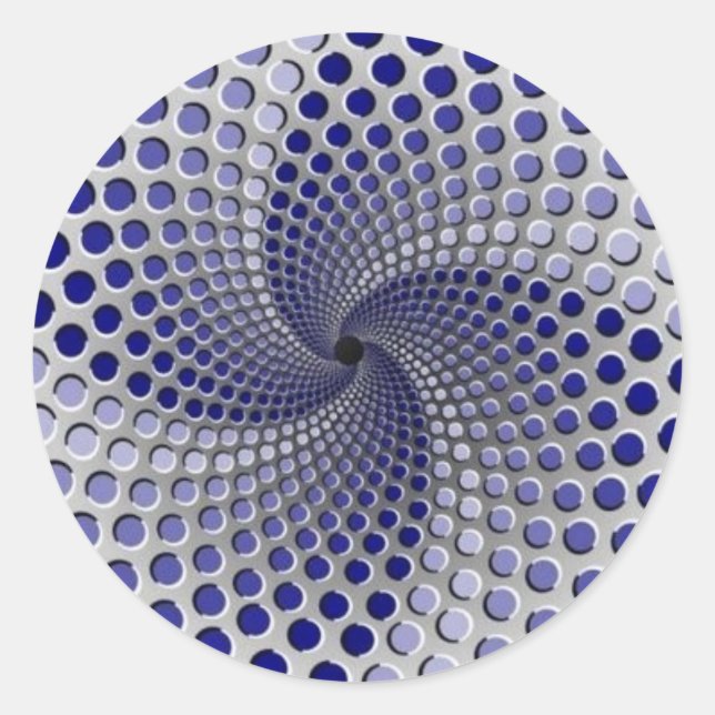 3 Moving Patterns Optical Illusion-2 Classic Round Sticker (Front)