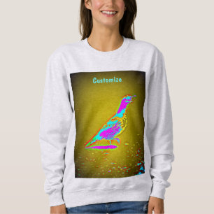 3 multi-coloured quails design sweatshirt