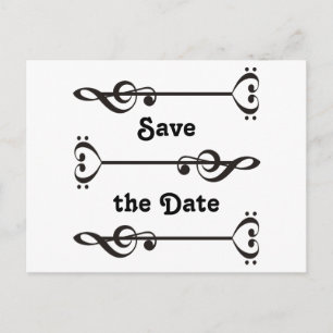 3 Music Arrows Announcement Postcard