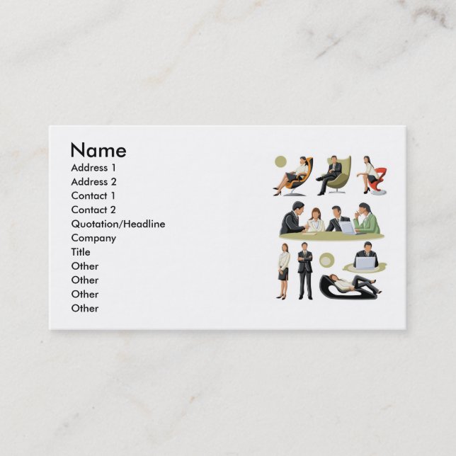 3 , Name, Address 1, Address 2, Contact 1, Cont... Business Card (Front)