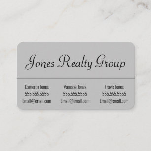 3 Names QR Code Logo   Grey Modern Small Business Card