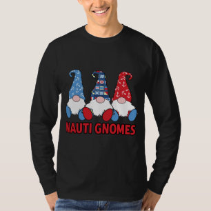3 Nautical Sailing Nauti Gnomes Anchors Sailing Fl T-Shirt
