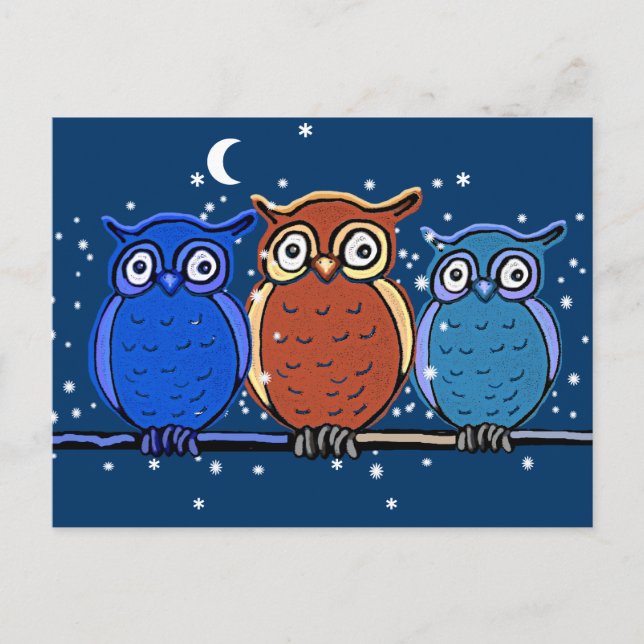 3 night owls postcard (Front)