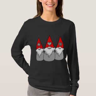 3 Nordic Gnomes Christmas Winter Red Grey Hats XMA T-Shirt