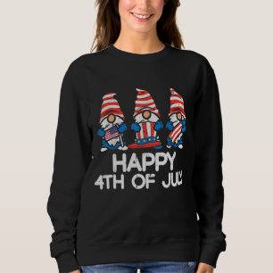 3 Nordic Gnomes Happy 4th Of July Garden Patriotic Sweatshirt