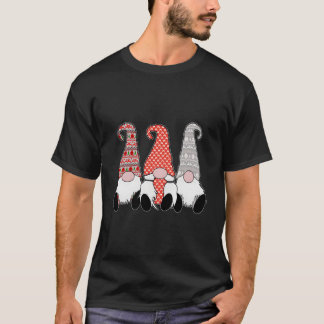 3 Nordic Gnomes Swedish Lady Tomte Nisse Grey Red T-Shirt