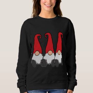 3 Nordic Gnomes Winter Tomte Nisse Red Hats Cute C Sweatshirt