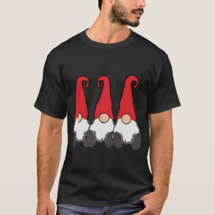 3 Nordic Gnomes Winter Tomte Nisse Red Hats Cute C T-Shirt