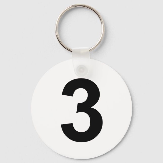 3 - number three key ring (Front)
