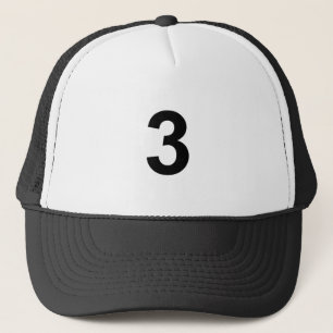 3 - number three trucker hat