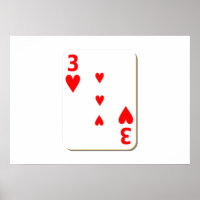 3 of Hearts Playing Card