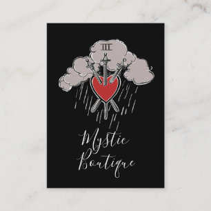 3 of Swords Love Heart Tarot Illustration Three Business Card