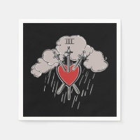 3 of Swords Love Heart Tarot Illustration Three