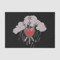 3 of Swords Love Heart Tarot Illustration Three