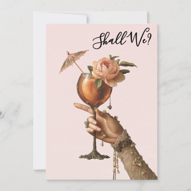 *~* 3 Ornate A101 Cocktail PHOTO  BACHELORETTE Invitation (Front)