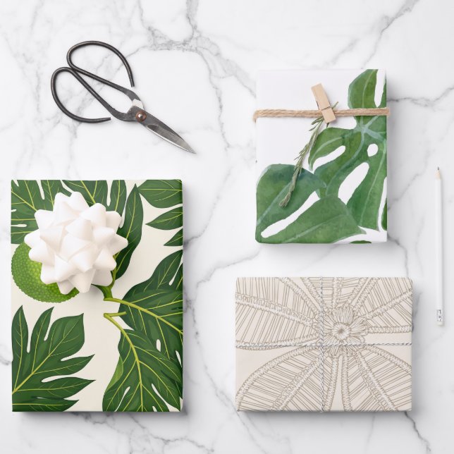 3-Pack Floral wrapping paper  (Front)